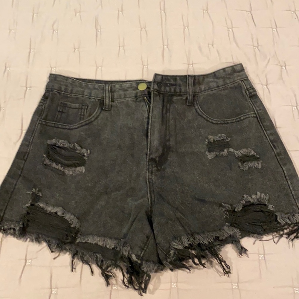 Black ripped jean shorts from SHEIN
